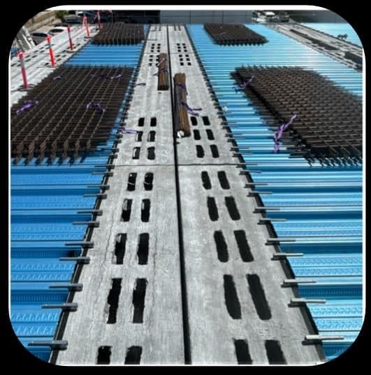 Continuously Voided Beam installed across SlimDek decking