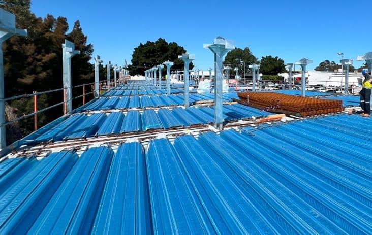 SlimDek 210 decking field during a PARKD installation